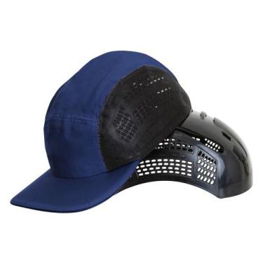 Imagem de Kit 10 Boné Com Casquete Plástico Segurança Da Cabeça Azul - Bioprot