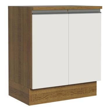 Imagem de Balcão de Cozinha Madesa Glamy 70Cm 2 Portas Rustico Branco