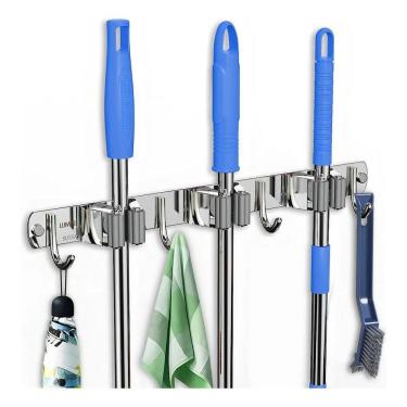 Imagem de 2X Suporte Para Pendurar Vassoura  Lumai De Aço Inox