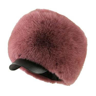 Imagem de Chapéu feminino de pele macia e quente chapéu de pato fofo de inverno ao ar livre para evitar pele fria chapéu de ervilha areia M