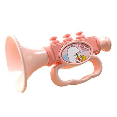 Imagem de menolana Brinquedo apito de brinquedo educacional com formato de trombeta para bebês de 2, 3 e 4 anos, meninos e meninas, presentes de Natal aniversário, Rosa