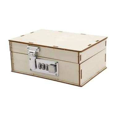 Imagem de MotiveTech Faça Você Mesmo: Material para Fazer Cofre - Brinquedo Educativo de Madeira para Artesanato E Desenvolvimento - Experimento Científico Educativo, Grande