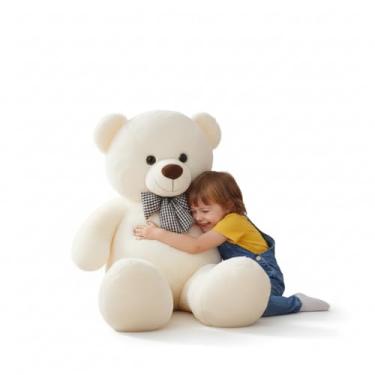 Imagem de Urso Branco de Pelúcia 1m – Fofo, Sorridente e Perfeito para Presentear