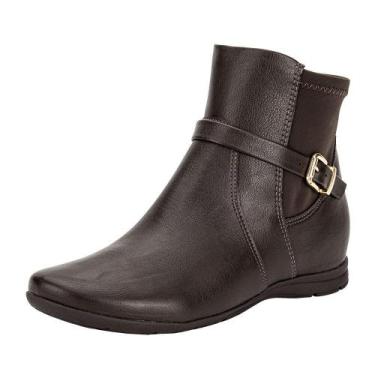 Imagem de Bota feminina cano baixo comfortflex 2491304, Café, 35