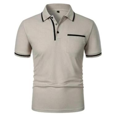 Imagem de Camisas Polo Masculinas Casuais De Verão, Respirável, De Manga Curta, 