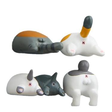 Imagem de Ímãs de geladeira Cute Cat Butt 3D Resin Animal 4 unidades - Yiweisai