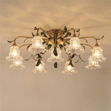 Imagem de Luminária de teto estilo pastoral americano, criatividade francesa, para sala de estar, restaurante, quarto, escritório, casa de campo, café, loja de roupas, decoração em LED, lâmpada em for