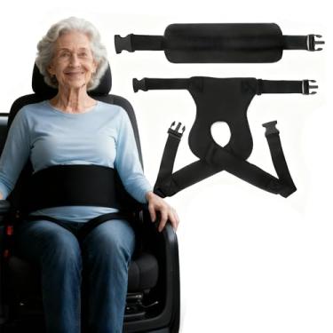 Imagem de Mibcocny Cintos de segurança para cadeira de rodas para adultos, cinto de segurança para mulheres grávidas com alça ajustável, restrições de cadeira de rodas para pacientes idosos com demência