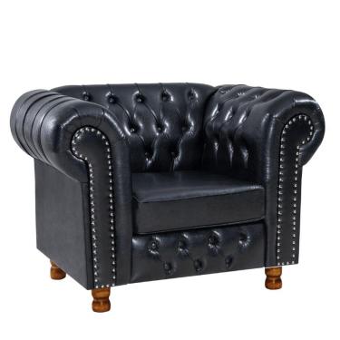 Imagem de Poltrona Chesterfield Vittorio Via Encanto Courano Preto