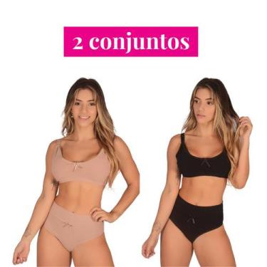 Imagem de Kit 2 Conjuntos (Sutiã Amamentação +Calcinha Cós Alto Pós Parto) Sutia