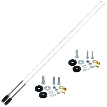 Imagem de 2 Antena Móvel Px 1,40m Inox Mini Maria Mole Alongador 15cm Parafusos 