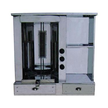 Imagem de Churrasco Grego de Balcão R2 em Inox com Gavetas e Porta de Vidro