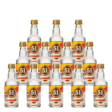 Imagem de Miniatura Cachaça Aguardente 51 50ml 12 Unidades