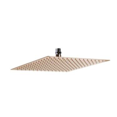 Imagem de Ducha Chuveiro 30x30 Slim Inox Rose Golden Com Niple Suporte De Teto -