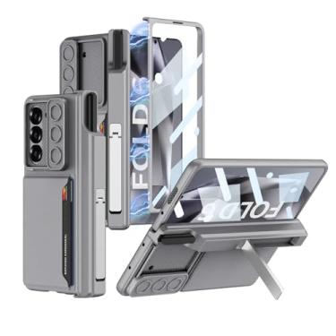 Imagem de Capa Protetora Premium para Samsung Galaxy Z Fold6, com S Pen Ponta Fina, Película Frontal e Suporte Lateral Integrado (Cinza)