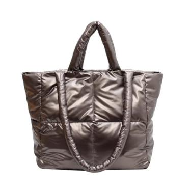 Imagem de Sacola Puffy Sacola Acolchoada Puffy Bolsas de Malha para Mulheres Bolsa Grande Puffer Bolsa de Ombro Bolsas de Luxo Puffer, Champanhe