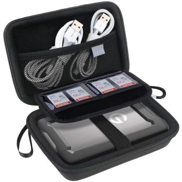 Imagem de Lacdo Estojo para transporte de disco rígido para SanDisk Professional G-Drive ArmorATD - portátil robusto HDD USB-C USB 3.2 Gen 1 - SDPH81G 1TB 2TB 4TB 5TB Capa protetora à prova de choque,Preto