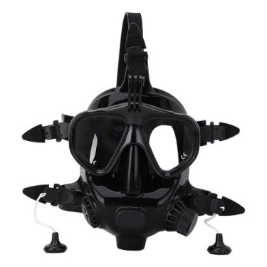 Imagem de 180 ° Vista Panorâmica de óculos de Mergulho de Rosto Completo Com Suporte de Câmera, Máscara de Snorkel de Mergulho de Silicone para Aparelhos de Respiração Subaquática Com