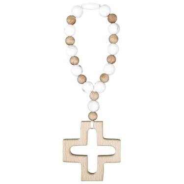 Imagem de Sumalon Rosário de silicone batismo cruzado, coleção rosário de primeira comunhão, presentes de comunhão cristã (branco longo)
