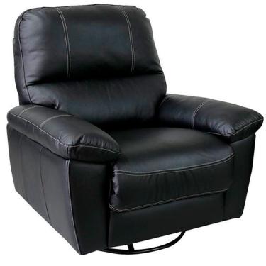 Imagem de Poltrona Reclinável Giratória Glider Couro Preto