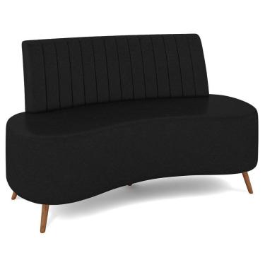 Imagem de Sofá 2 Lugares Para Sala Living 135cm Pés Palito Tamar Z08 Sintético Preto - Mpozenato