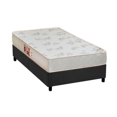 Imagem de Cama Box Solteiro: Colchão Espuma Castor D33 Sleep Max Relax + Base Crc Suede Gray(88X188)