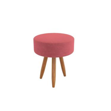 Imagem de Puff Redondo Decorativo Sala Escritório Estética Luxo Rosa