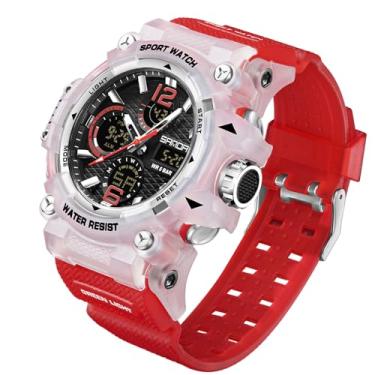 Imagem de MASTOP Relógio masculino grande, 5 ATM, esportes ao ar livre, militar, digital, transparente, multifuncional, resistente à água, alarme, cronômetro, LED, resistente, para treinamento, caminhada