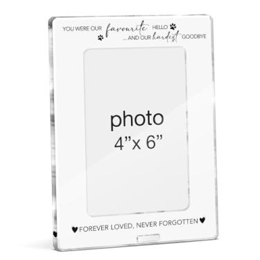 Imagem de FTRBXT Porta-retrato de memorial para perda de animal de estimação, presentes de lembrança de luto de simpatia para perda de cachorro gato, em memória amorosa, porta-retratos de acrílico, 10 x 15 cm