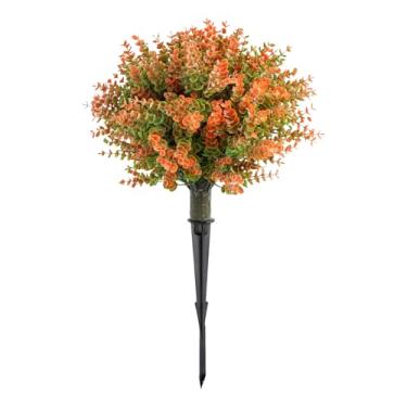 Imagem de Aqur2020 Arbustos Artificiais de Folha de Eucalipto Laranja Com Espiga, Ideais para Decoração Ao Ar Livre, Planta de Jardim à Prova de Intempéries, Beleza o Ano Todo, Solução para