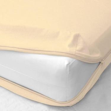 Imagem de Capas para futon sem braços tamanho solteiro – 100% algodão 400 fios – Capa protetora de sofá cama com zíper, capa de sofá-cama, lavável na máquina, marfim