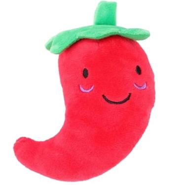 Imagem de Dwuww Brinquedo de pelúcia para cães com frutas e legumes, brinquedos barulhentos de pelúcia, chili, berinjela, milho, filhotes de cachorro para cães pequenos, pimentão, tamanho 1, brinquedos bonitos