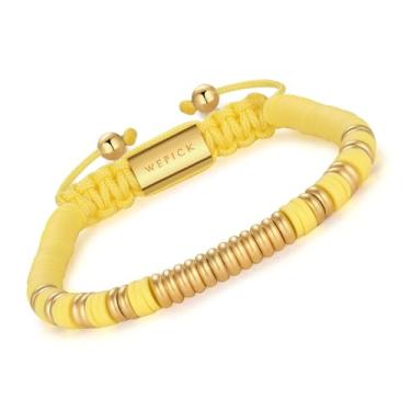 Imagem de WP WEPICK Pulseiras masculinas banhadas a ouro 18 quilates com contas de silicone olho de tigre fofas amizade boho, praia, surfista, Natal, aniversário, joias, presentes modernos, For Wrist 6.5-8 Inch