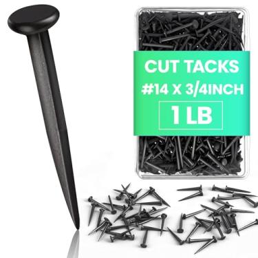 Imagem de Therwen Tachinhas de carpete de estofamento de 500 g a granel pretas para móveis caixa de pregos cortados de hardware para escadas de madeira, corredores, pendurar e fixar tabelas, banners calendários