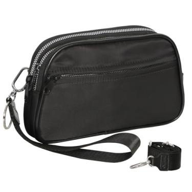 Imagem de KZBHHP Pochetes fofas para mulheres, pequena bolsa transversal quadriculada com alça presentes para aniversário, Natal, Preto