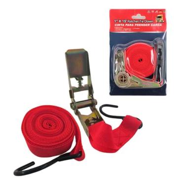 Imagem de Cinta de Amarração com Catraca 4,5 Metros | Segurança Reforçada para Cargas, Motos, Caiaques e Bagageiros | Fixação Rápida e Multiuso