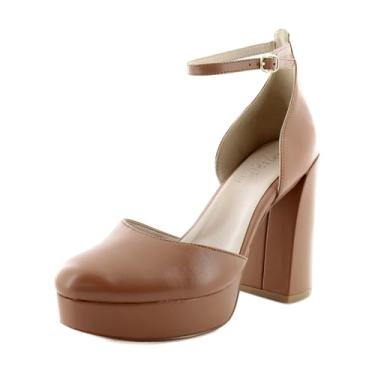 Imagem de Naturalizer Sapato feminino Giovanna Platform 27 Edit, Couro bege caramelo, 36