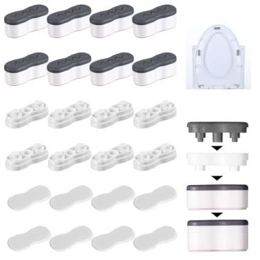 Imagem de 8 peças almofadas de aumento de altura para bidê tampa universal de vaso sanitário amortecedores de borracha bidê amortecedores de assento de vaso sanitário autoadesivos assentos buffer vasos