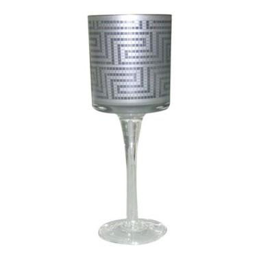 Imagem de Castiçal De Vidro Prata 25Cm - Shanghai Huaxing