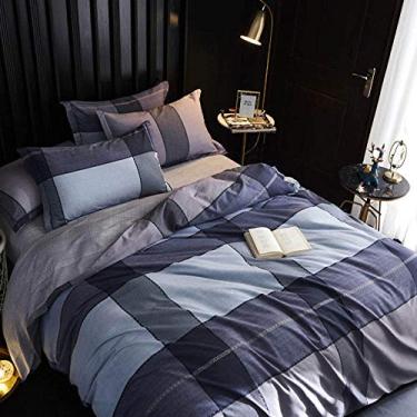 Imagem de Conjunto de cama de lixamento de algodão bege ventilação roupa de cama roupa de cama fronhas laterais largas cor 6 tamanho queen 4 peças (cor 5 4 peças)