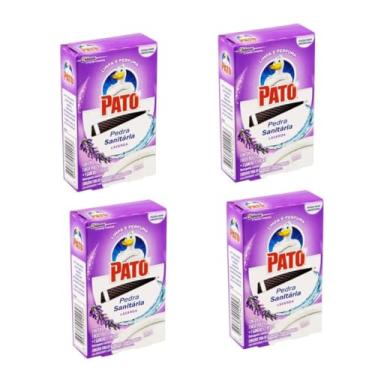 Imagem de Pedra Perfumada Pato Lavanda, Limpa e Perfuma, Kit com 4 Unidades, Contém Rede, Gancho e Pedra