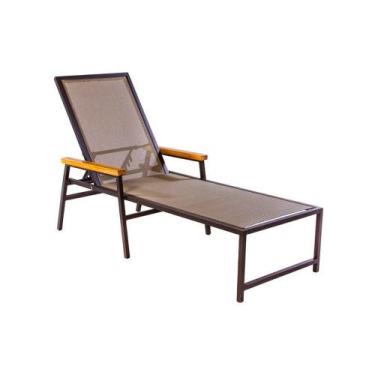 Imagem de Espreguiçadeira para piscina de tela sling estrutura em alumínio encos