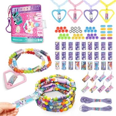 Imagem de Scarmat Kit de 960 peças para fazer adesivos de joias faça você mesmo, conjunto de pulseiras fofas de brinquedo para meninas com livro, conjunto de adesivos de pulseiras compartilháveis para meninas