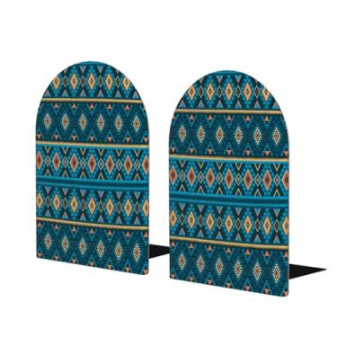 Imagem de Suportes de livros de madeira grandes com padrão boêmio verde decorativo antiderrapante resistente terminais de livros para mesa de escritório em casa biblioteca de estudo escolar divisórias de livros