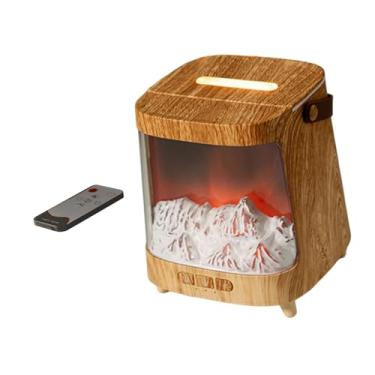 Imagem de Baoblaze Difusor de Óleos Essenciais, Umidificador de Mesa com Luz, 200ml, com Alça, Difusor de Aromas para Escritório, Sala de Estar, Casa e Quarto, Cor de Madeira