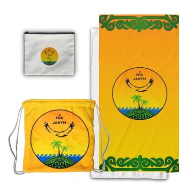 Imagem de Mia Janym Mochila de toalha de praia 2 em 1 – Toalha de microfibra de secagem rápida se converte em bolsa leve com cordão – Bolsa de lona com zíper incluída