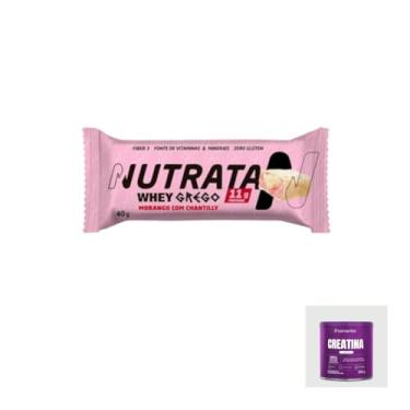 Imagem de Kit Whey Grego Bar Morango + Creatina 100% Pura 300g Sanavita
