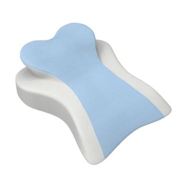 Imagem de Fenteer Almofada para Cama com Encosto Ajustável, Capa Lavável, Espuma Viscoelástica, Suporte para As Costas, Azul