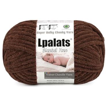 Imagem de Fio de cobertor de bebê para crochê – 1 pacote de fio de chenille super fofo de 300 g para tricô à mão, fio de pelúcia super volumoso de 100 m para cobertores aconchegantes e amigurumi (1, curry