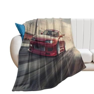 Imagem de HouLaiZhe Cobertor super macio de flanela Speed ​​s15 esportes JDM cobertor leve refrescante para sofá-cama cadeira sofá carro viagem ao ar livre leve quente 152 x 203 cm